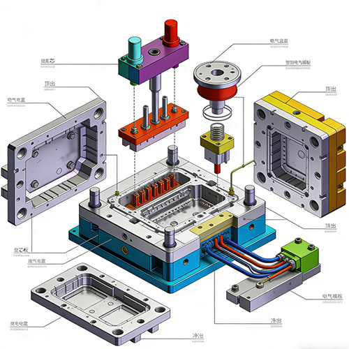 Sprøjte-plastik-elektrisk-boks-støbning